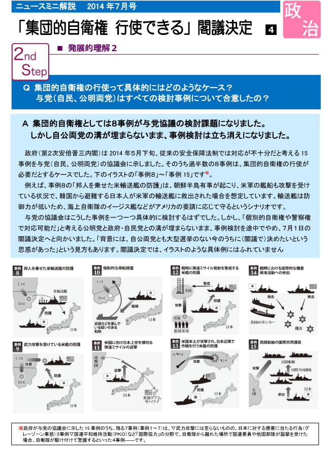 「集団的自衛権 行使できる」閣議決定