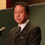 挨拶をする野田塾の小川英範 塾長